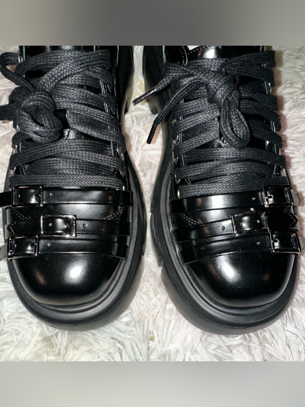 New Simone Rocha Buckle-strap Platform Boots In Black Size 37 - Picture 8 of 11